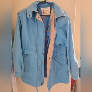 Vintage London Fog Light Blue Jacket Floral Lining Size S